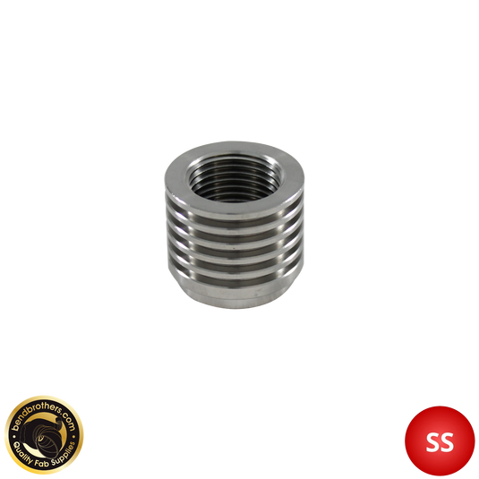 Premium 304 Stainless Steel O₂ Sensor Bung (M18×1.5) – Lipped + Built-In Heat Sink, Weld-On