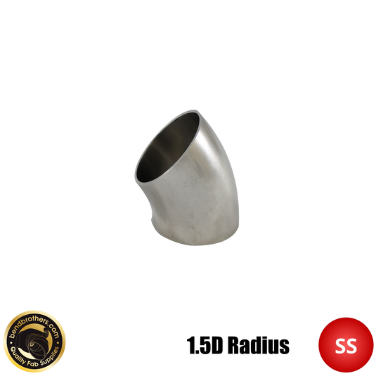 304 Stainless Steel 45° Elbows 1.5D Radius