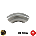 1.5" (38mm) 304 Stainless Steel 90° Elbow - 1.5D Radius - 1.6mm Wall