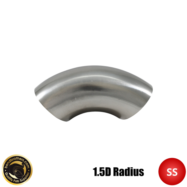 1.5" (38mm) 304 Stainless Steel 90° Elbow - 1.5D Radius - 1.6mm Wall