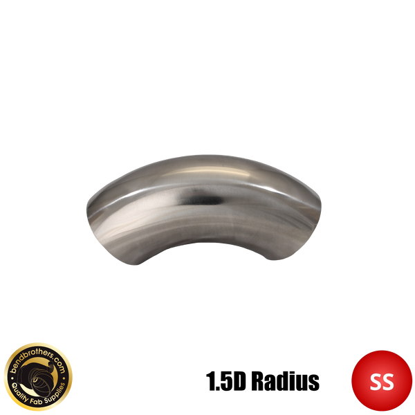 1.75" (45mm) 304 Stainless Steel 90° Elbow - 1.5D Radius - 1.6mm Wall