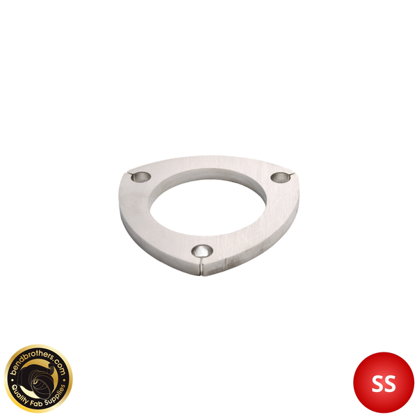 2.5" (63mm) 3 Bolt 304 Stainless Steel Flange - 8mm Thickness