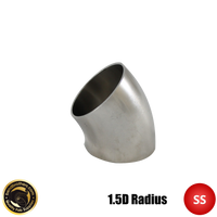 2.75" (70mm) 304 Stainless Steel 45° Elbow - 1.5D Radius - 1.6mm Wall