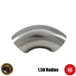 2.25" (57mm) 304 Stainless Steel 90° Elbow - 1.5D Radius - 1.6mm Wall