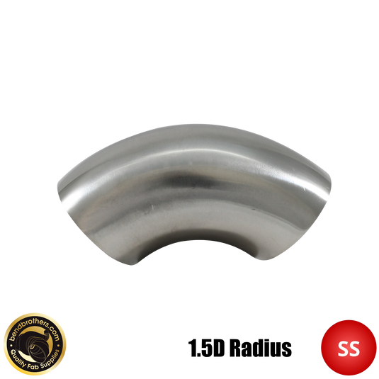 2.25" (57mm) 304 Stainless Steel 90° Elbow - 1.5D Radius - 1.6mm Wall