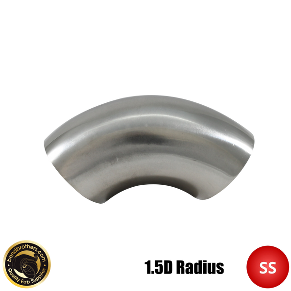 2.5" (63mm) 304 Stainless Steel 90° Elbow - 1.5D Radius - 1.6mm Wall