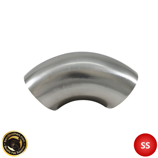 2.5" (63mm) 304 Stainless Steel 90° Elbow - 1.2D Radius - 1.6mm Wall