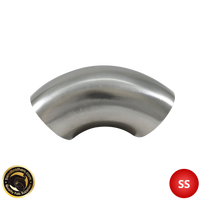2.5" (63mm) 304 Stainless Steel 90° Elbow - 1.2D Radius - 1.6mm Wall - Unprepped