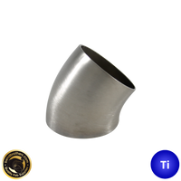 3" (76mm) Titanium 45° Mandrel Bent Elbow - 1.2D Radius - 1.2mm wall