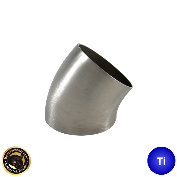 3" (76mm) Titanium 45° Mandrel Bent Elbow - 1.2D Radius - 1.2mm wall