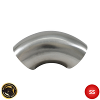 3" (76mm) 304 Stainless Steel 90° Elbow - 1.2D  Radius - 1.6mm Wall - Unprepped