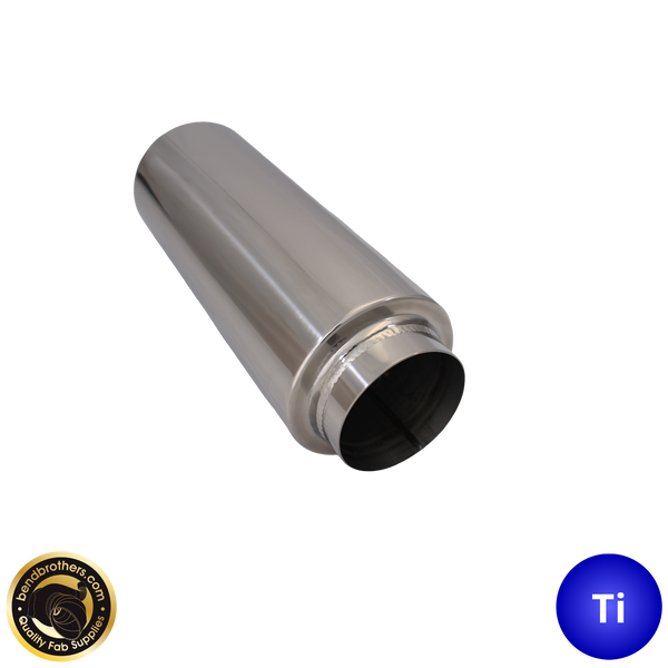 3" (76mm) In/Out Muffler Round - 4" X 12" Long | GR2 Titanium