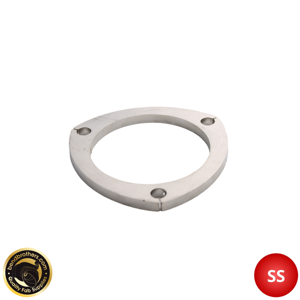 3.5" (89mm) 3 Bolt 304 Stainless Steel Flange - 8mm Thickness