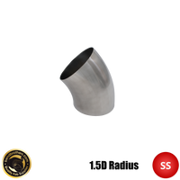 3.5" (89mm) 304 Stainless Steel 45° Elbow - 1.5D Radius - 1.6mm Wall