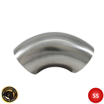 3.5" (89mm) 304 Stainless Steel 90° Elbow - 1.2D Radius - 1.6mm Wall - Unprepped