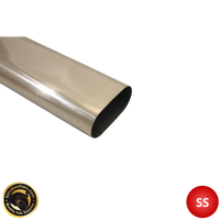 3.5" Oval 50x110mm 304ss Tube - 1 Meter Length - 1.6mm Wall