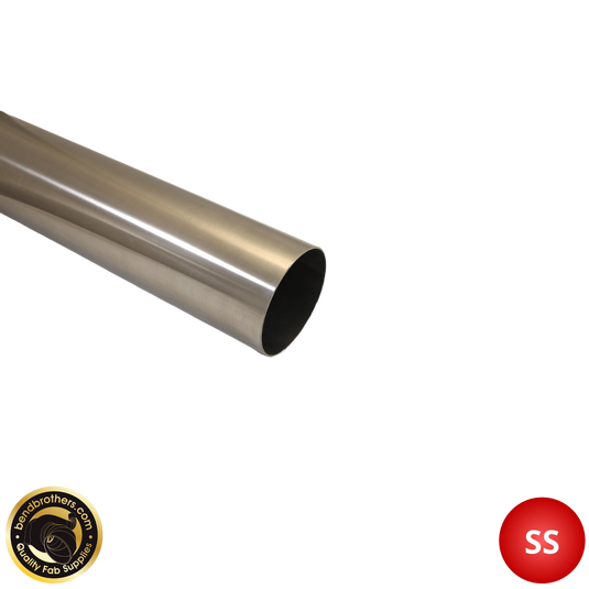 3.5" (89mm) 304 Stainless Steel Tube - 1 Meter Length - 1.6mm Wall