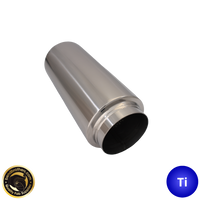 3.5" (89mm) In/Out Muffler Round - 4" X 12" Long | GR2 Titanium