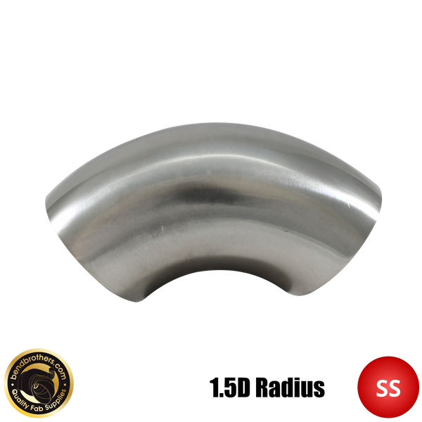 4" (101mm) 304 Stainless Steel 90° Elbow - 1.5D Radius - 1.6mm Wall