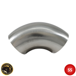 4" (101mm) 304 Stainless Steel 90° Elbow - 1.2D Radius - 1.6mm Wall - Unprepped