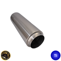 4" (101mm) In/Out Muffler Round - 5" X 17" Long | GR2 Titanium