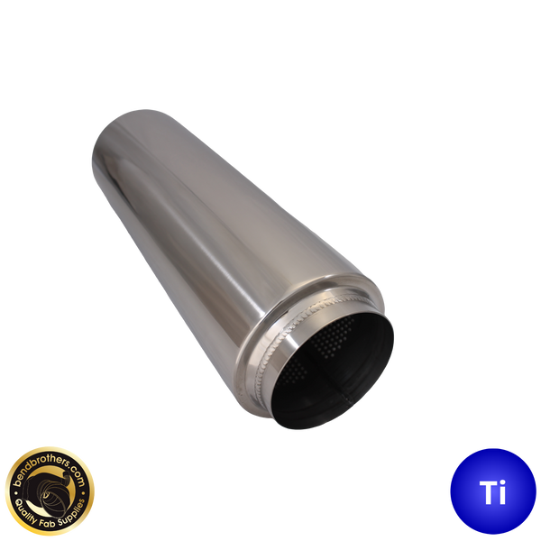 4" (101mm) In/Out Muffler Round - 5" X 17" Long | GR2 Titanium