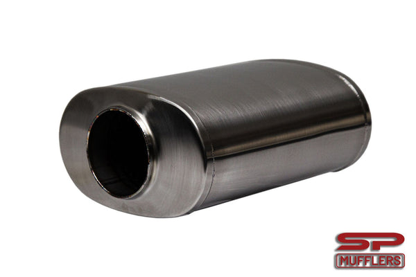 3.5" (89mm) In/Out  Muffler Oval - C/C 8" x 5" - 11" Long | 304 Stainless Steel