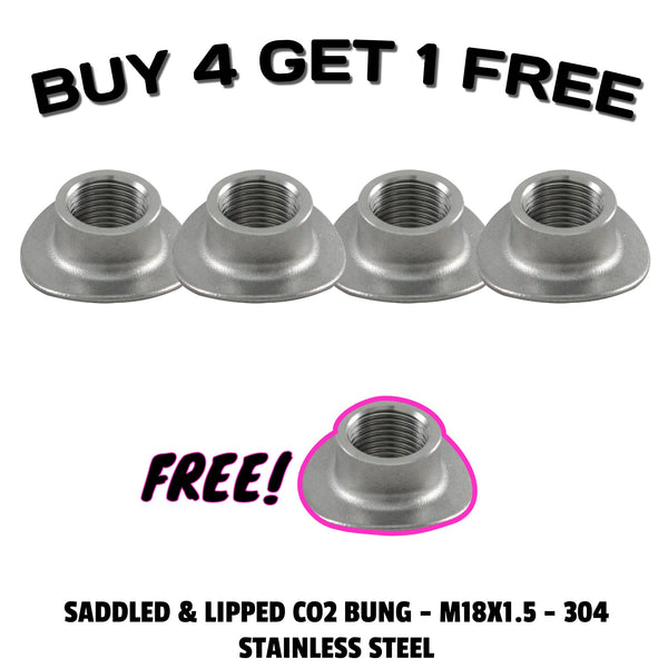 Buy 4 Get 1 FREE | 304 Stainless Steel O2 Oxygen Sensor Bung M18x1.5 |  Saddled With Lip
